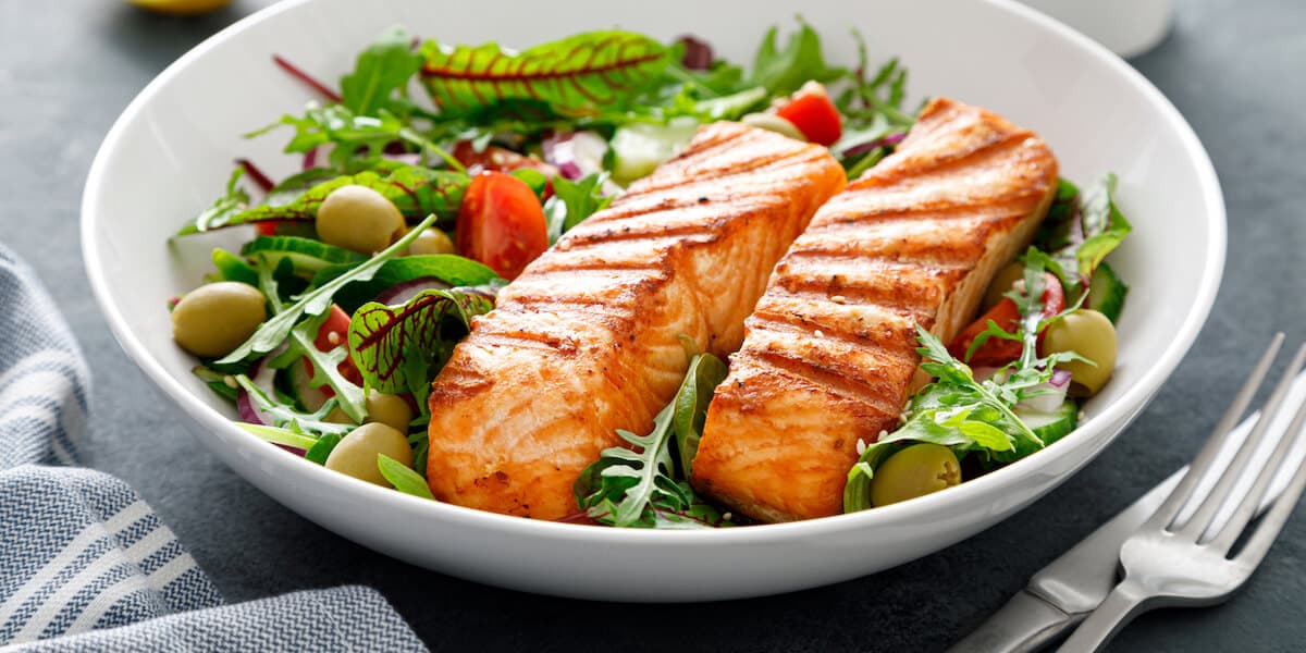 Grilled salmon fillet