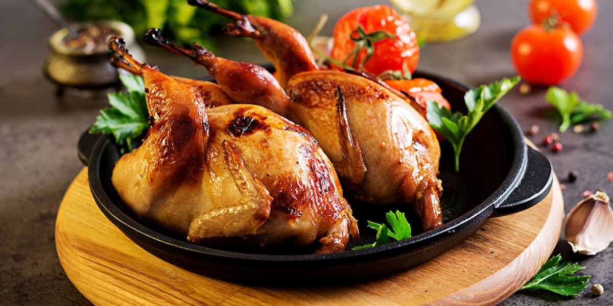 Baked quails